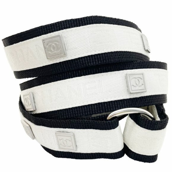 Chanel Belt Sport Line Coco Mark Double Nylon Ivory White Black CHANEL CC main image 8